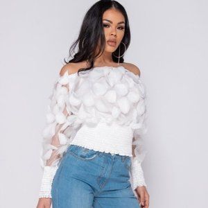 Coco White Floral Off The Shoulder Top